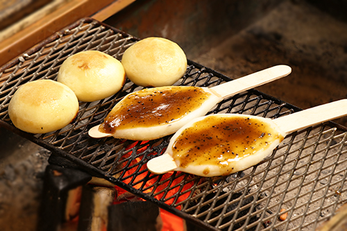 五平餅作り 体験 蓼科 茅野 囲炉裏