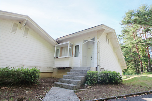 コテージに到着するワンちゃん